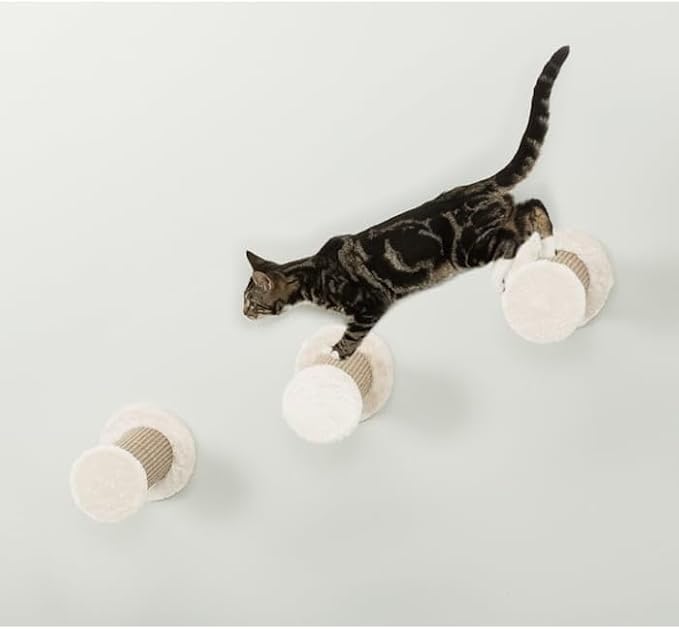 TRIXIE Wall Mount XXL Cat Climbing Steps, Cat Furniture, Scratching Post, 3pcs, Brown