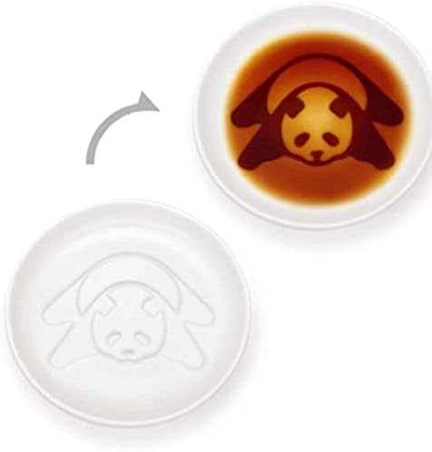 4pcs Ceramics Panda Relief Seasoning Dishes Sushi Dipping Bowl Appetizer Plate - 3.5 inches