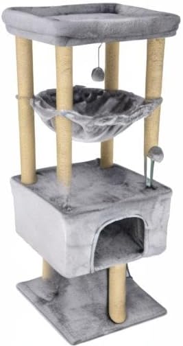 Fashion Design 43.3" Cat Trees with Cat Houses,Grey