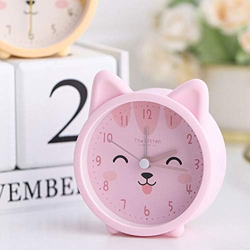 3" Cartoon Animal Alarm Clock Silicon Analog Silent Non Ticking Backlight Desk Clock