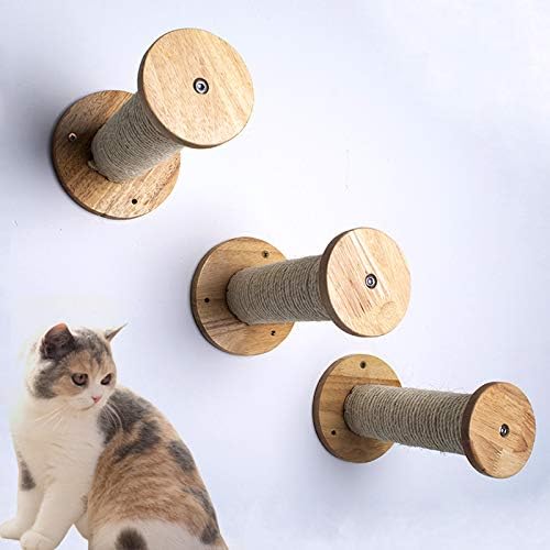 La La Pet® 3Pcs Wood Cat Scratching Post Cat Shelf Board Floating Cat Perch Cat Climber Cat Scratcher Wall Cat Furniture Cat Climber Bed Tower Tree