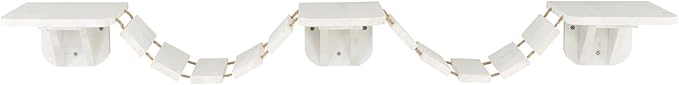 TRIXIE Wall Mount Cat Bridge, Three Platforms Linked by Bridge, White