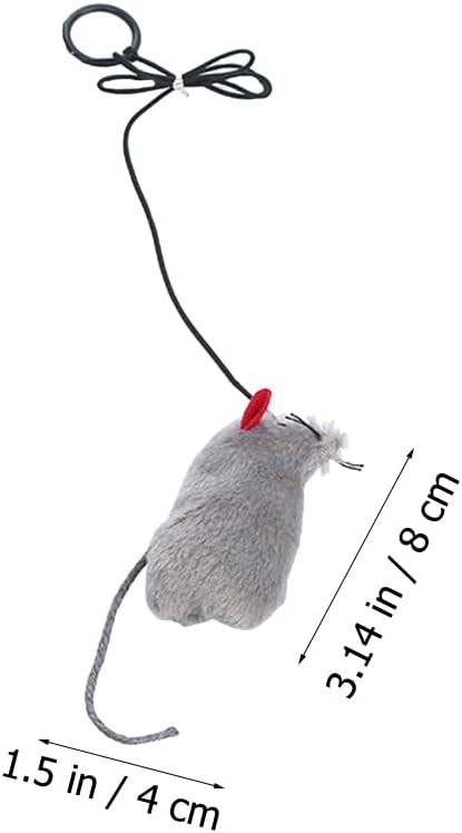 balacoo 3 Pcs Interactive Cat Mouse Toys With Pull Ring, Plush Mice Cat Squeak Toys, Cat Toys Mice For Indoor Cats (3 Colors)