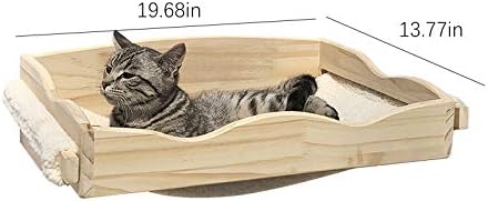 La La Pet® Wall Mounted Creative Cat Hammock Lounger with Cushion Cat Bed Cat House Cat Perch Floating Cat Shelf Cat Tree Cat Furniture Cat Hanging Beds (Hammock)