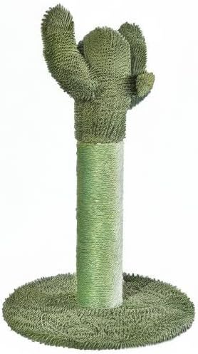 Amazon Basics Cactus Cat Scratching Post with Dangling Ball, 25.6 Inches, Green