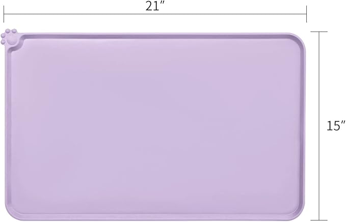 AUDWUD Silicone Waterproof Pet Feeding Mats,Anti Slip Bowl Pad,Dog Mat for Food and Water