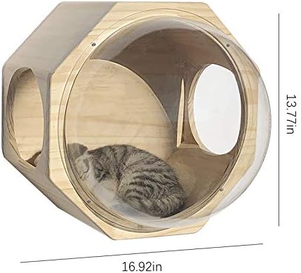 La La Pet® Wall Mounted Creative Cat Bed Capsule Cat House Cat Perch Floating Cat Shelf Cat Tree Cat Furniture (Octagon)