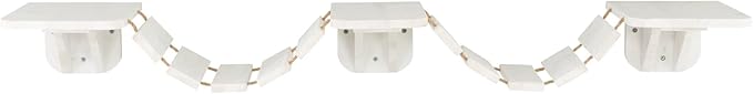 TRIXIE Wall Mount Cat Bridge, Three Platforms Linked by Bridge, White