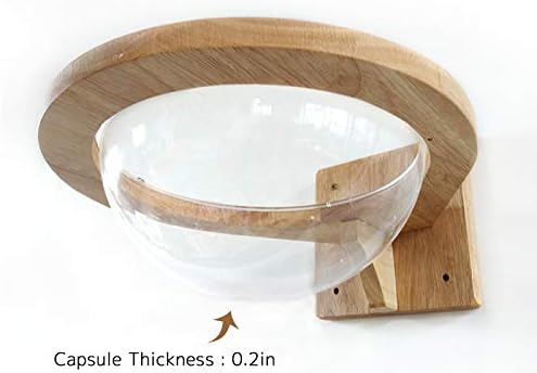 Wall-Mounted Wooden Space Clear Capsule Cat Bed Small Pets Bed Toy Furniture(Large Capsule)