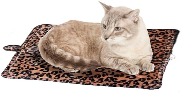 WALOO Pets Self Heating Thermal Cat Mat & Napping Pad (Leopard Brown)