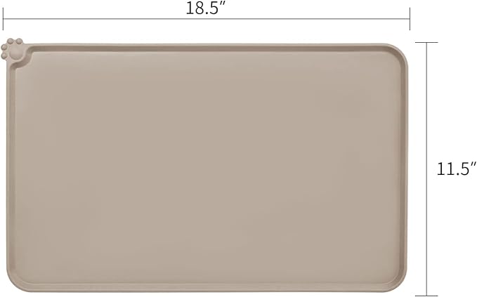 AUDWUD Silicone Waterproof Pet Feeding Mats,Anti Slip Bowl Pad, Dog Mat for Food and Water