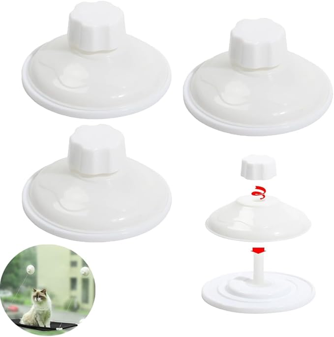 4 Pack Cat Window Perch Suction Cup Holder Replacement Cat Hammock Window Seat Suction Cups with Hanging Fastener Screws for Cat Window Bed Cat Window Perches Kitty Window Shelf Resting Bed