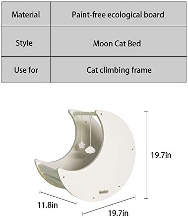 La La Pet® Wall-Mounted Cat Bed Condo Wood Cat Shelf Board Floating Cat Scratcher Cat Perch Mod Cat Furniture Cat Climber Tower Tree(Moon)