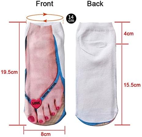 3D Manicure Print Socks Funny Flip Flop Socks 3D Pattern Socks Sandal Socks Low Cut Ankle Silly Socks- A Gag Gift