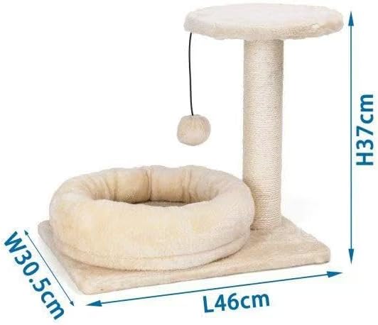 Cat Grabbing Post with Interactive Plush Mouse Toy Comes with a Cozy Private cat Bed Perfect for Kittens and Small to Medium Cats.