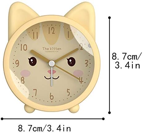 3" Cartoon Animal Alarm Clock Silicon Analog Silent Non Ticking Backlight Desk Clock