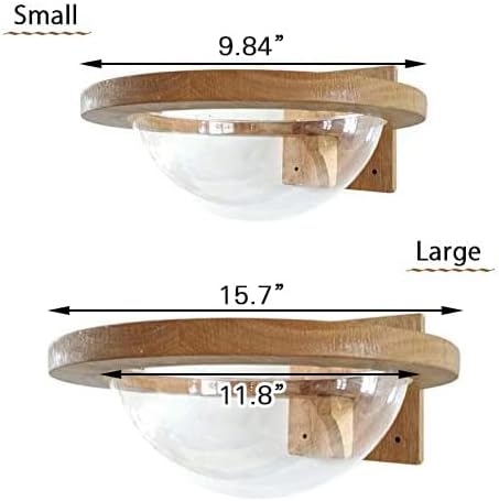 Wall-Mounted Wooden Space Clear Capsule Cat Bed Small Pets Bed Toy Furniture(Large Capsule)