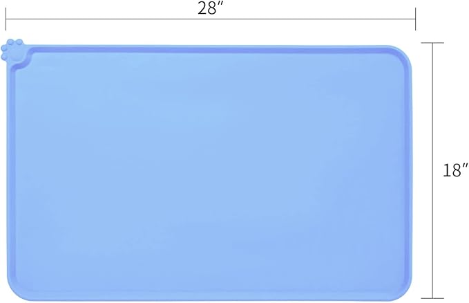 AUDWUD Silicone Waterproof Pet Feeding Mats,Anti Slip Bowl Pad, Dog Mat for Food and Water