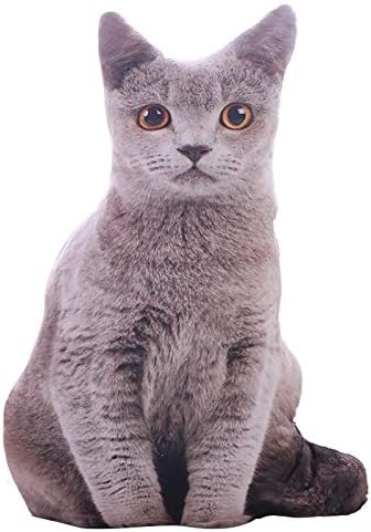 19.6'' Cat Shape Throw Pillow Plushie Cushion Pillow Doll 3D Simulation Cat Plush Stuffed Animal Toy for Kids,Sofa Chair Home Decor