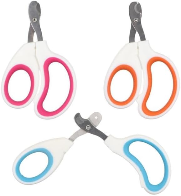3Pcs Pet Nail Clippers for Small Animals, Professional Cat Dog Nail Trimmer Scissors with Non-Slip Handle, Portable Puppy Kitten Claws Trimmer Pet Grooming Tool