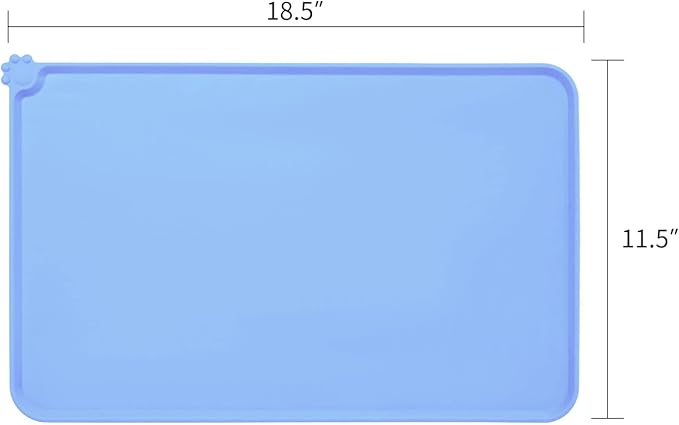 AUDWUD Silicone Waterproof Pet Feeding Mats,Anti Slip Bowl Pad, Dog Mat for Food and Water