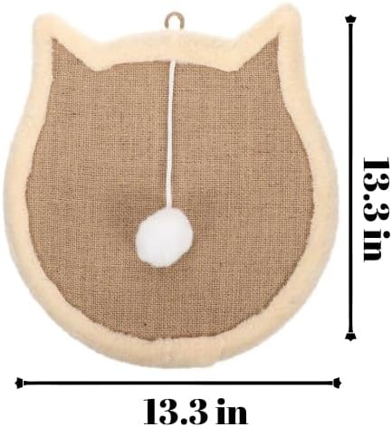 Nanu Lopez Cat Scratching Wall Pad, Premium Plush Small Scratcher Post with Hanging Ball for Indoor Cats, Durable Recyclable
