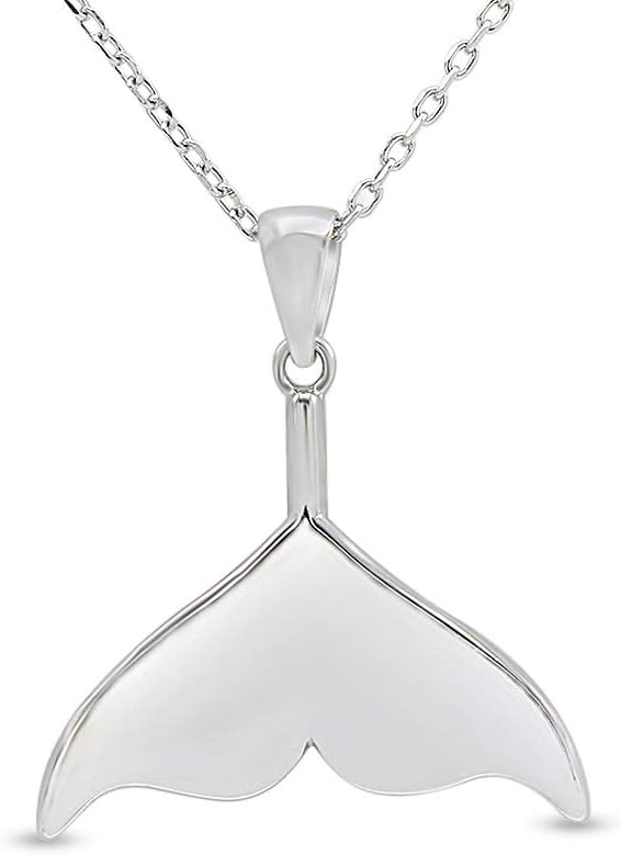 AFFY Abalone Shell Animal (Starfish, Dolphin, Seahorse, Frog, Dragonfly, Whale Tail, Turtle) 14K White Gold Over Sterling Silver Pendant Necklace Jewelry Gift For Her