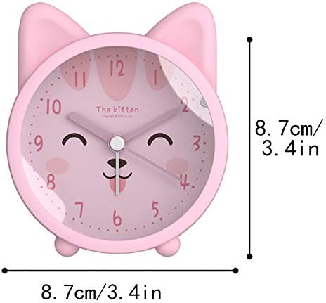 3" Cartoon Animal Alarm Clock Silicon Analog Silent Non Ticking Backlight Desk Clock