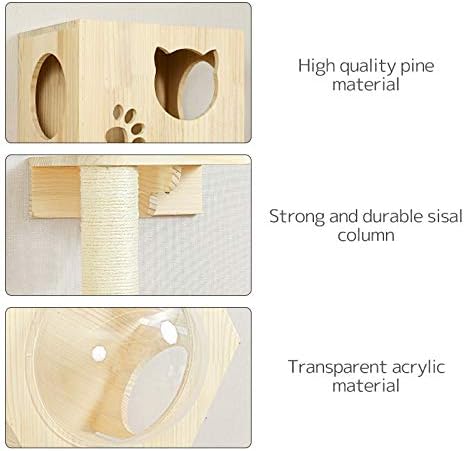 La La Pet® Wall Mounted Creative Cat Bed Cat House Cat Perch Cat Shelf Cat Shelter Cat Steps Cat Ladder Cat Furniture (Moon)