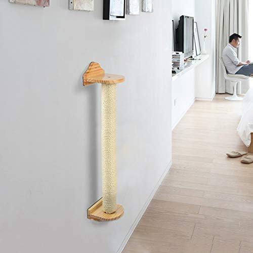 Wall Mounted Cat Scratching Post Sisal Pole Cat Tree Scratcher Kitty Furniture 2.4x15.8