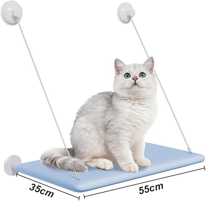 Cat Window Perch Hammock Window Seat-Large Cat Hammocks Bed for Indoor Cats with 4 Strong Scution Cups,Kitty Sunny Bed Window Sill Shelf Sturdy Resting Seat Holds Up 40lbs Pet Hammocks
