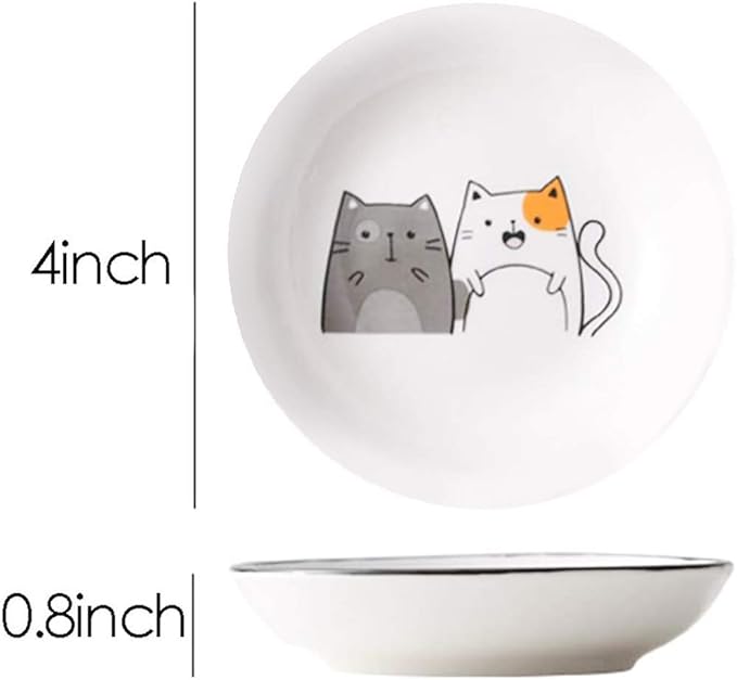 4pcs Ceramics Cat Dinner Relish Dishes Seasoning Dishes Dipping Appetizer Plates