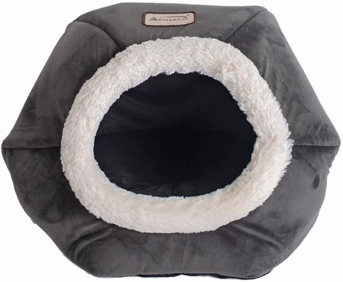 Armarkat Cat Bed Model C80CSH/MB Gray Velvet 18 x 18 x 14