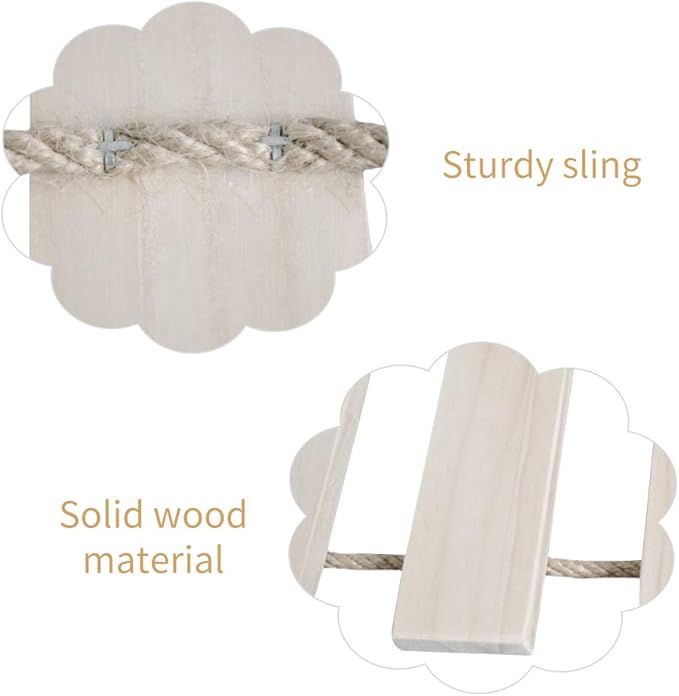 La La Pet® Wood Cat Bridge Ladder Cat Perch Cat Lounge Hammock Mod Cat Shelf Board Cat Climber Tree Tower Cat Condo Kitty Activity Furniture(39.37 x 9.84)