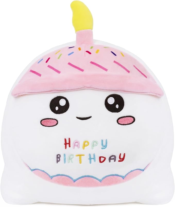 15.8'' Cat Plush Stuffed Animals Birthdays Gifts, White Cat Plush Pillow Soft Kitty Plushie, Chubby Plush Toy Birthday Gifts for Kids Girlfriend