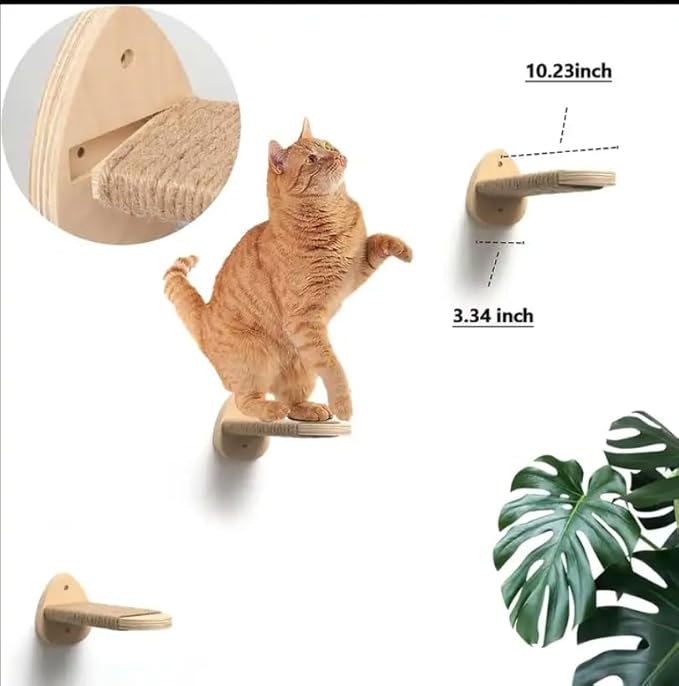 Cat Hammock | 3 Piece Wall Mounted Cat Furniture Set | Cat Hammock, Jute Padded Steps and Cat Shelf | Modern Cat Furniture for Sleeping, Playing, Climbing | Cat Bed & Perch for Cats or Kittens