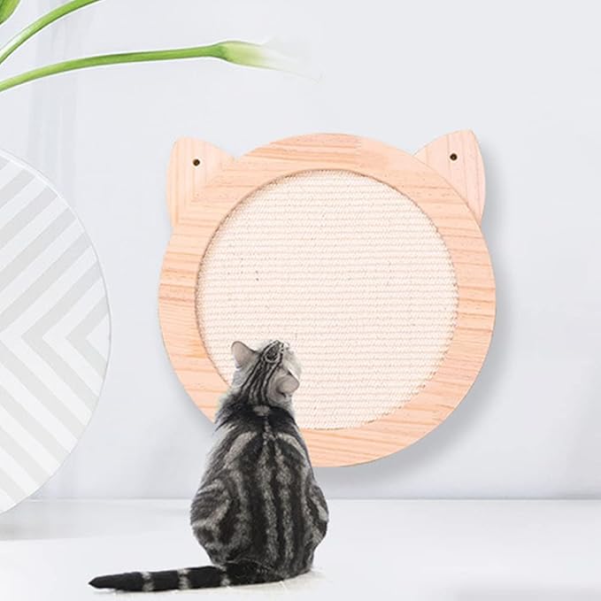 La La Pet® Wall Mounted Cat Bed Wooden Floating Cat Shelf Capsule Cat House Cat Perch Cat Steps Cat Ladder Cat Tree Cat Furniture Cat Lounger Cat Climber (15.7" Scratcher Board)