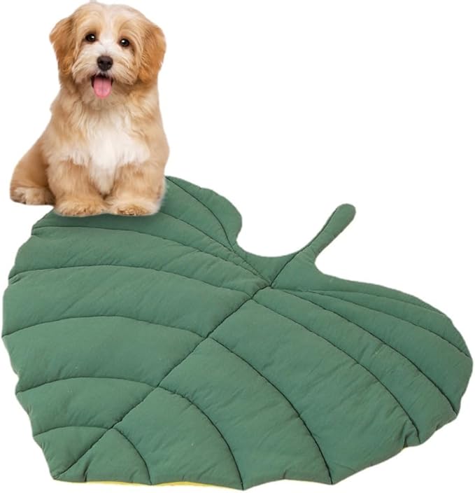 Cat Mattress Leaf Shape Cat Nest Cat and Dog Double-Sided Available Floor Mat Cover Pad Warm and Comfortable Cartoon Cat Bed Indoor Warm Accessories (Heart Leaves)