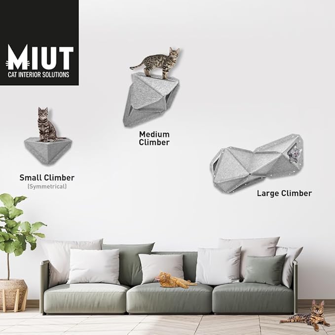 MIUT Small Climber Cat Furniture, Wall Mounted Cat Shelves, Mental Stimulation for Indoor Cats, Durable and Adjustable, Water and Stain Resistant, Suitable for Cats to Climb and Play