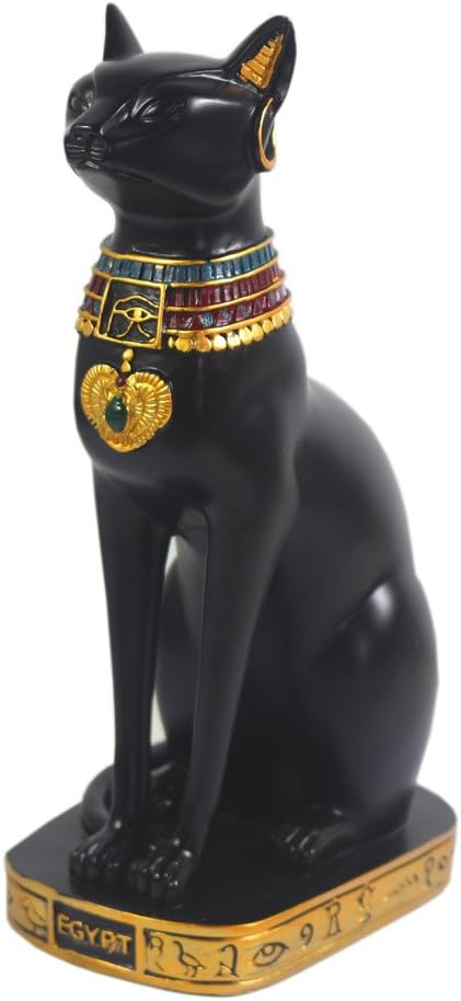 9.5" Ancient Egypt Kitty Egyptian Bastet Cat Goddess Statue Collectible Bastet Sculpture (9.5" Tall)