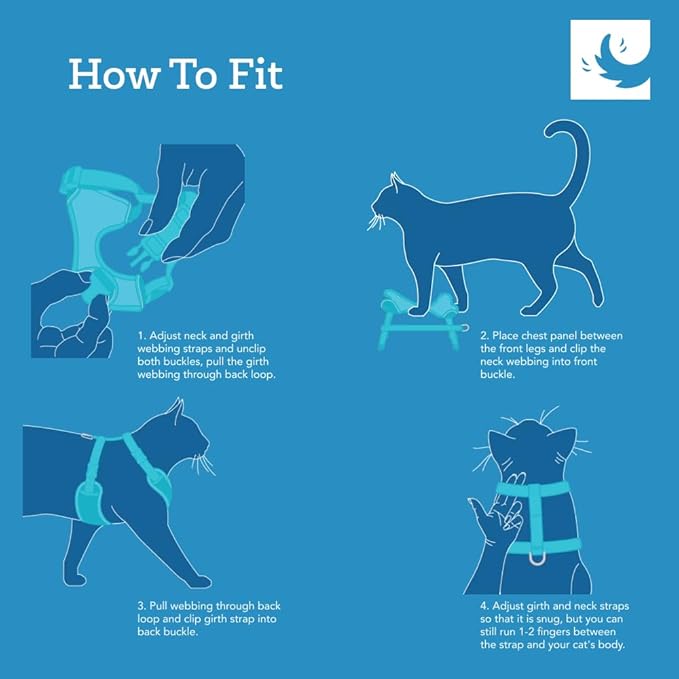 RC Pets Adventure Kitty Harness Includes Adjustable, Airmesh Fabric, 6' Leash and D-Ring Cat Walking Harness | Maldives, Medium