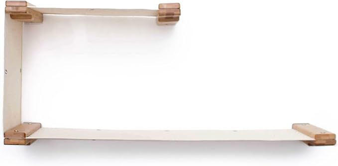 Catastrophic Creations Double Decker Cat Hammock – Wall Mounted Cat Tree with Hammock Perch – Cat Wall Hammock w/Canvas Fabric – Bamboo Cat Tower for Indoor Cats – Modern Cat Furniture