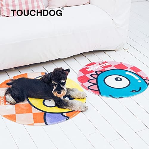 Touchdog ® Cartoon Shoe-Faced Monster Cat and Dog Mat - Rounded Dog Bed for Both Indoor and Outdoor use - Pet Mat Features Quick-Drying Technology Looks Fun and Decorative for Any Home