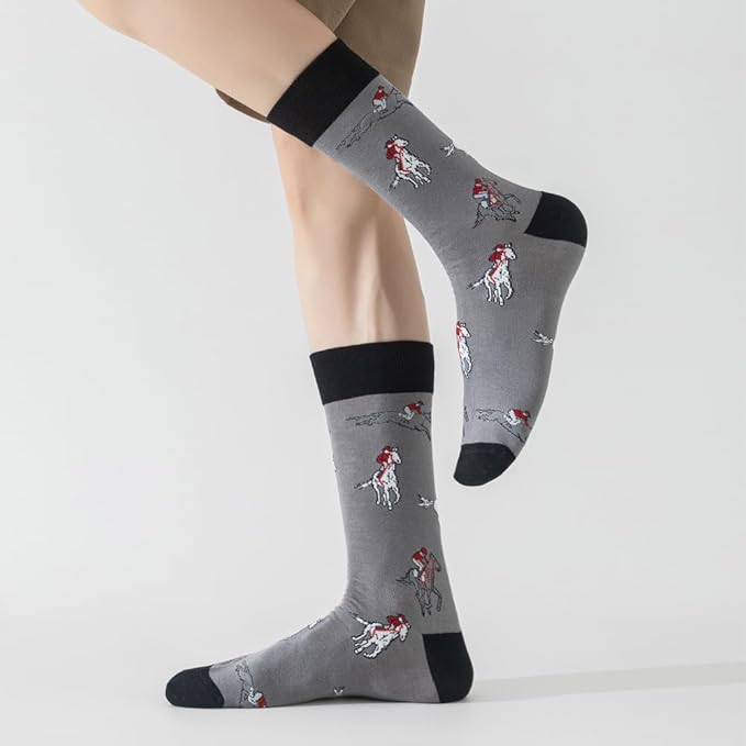 5 Pairs Cute Animal Crew Socks Fun Casual Cotton Calf Socks for Women