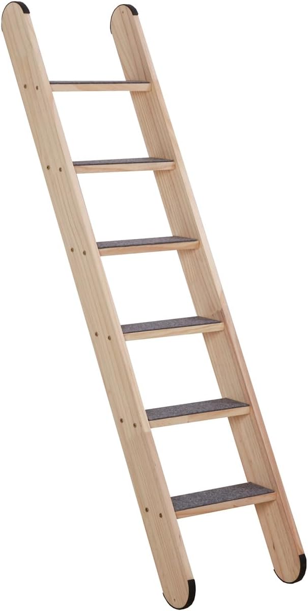 SHENGOCASE Solid Wood Wall Leaning Cat Ladder for Indoor Cats and Small Medium Dog, Cat Stair Step for Window Bed, Cat Wall Climbing Furniture (47.2")