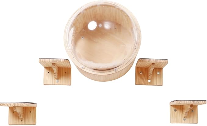 Wall-Mounted Cat Bed Furniture Round Space Capsule Acrylic Cat Perch Steps Cat Wooden Shelf Cat Lover Gift Cat Tree Tower-Classic Style-1