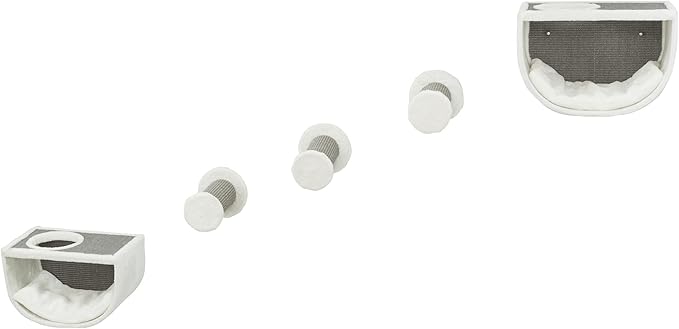 TRIXIE Eden Wall Mount Cat Tree 5pc Set, 2 Condos and 3 Perches/Steps, Scratching Post, Gray