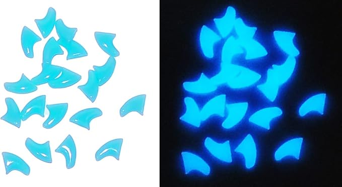 40-Pack Soft Nail Caps for Cat Claws Blue Glow-in-The-Dark (Large)