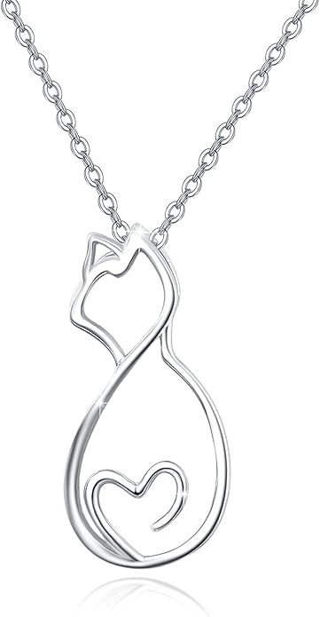 Animal Necklace for Women Girls 925 Sterling Silver Cat/Dog/Monkey/Sloth Pendant Necklace Cute Animal Jewelry Gift for Women Girls