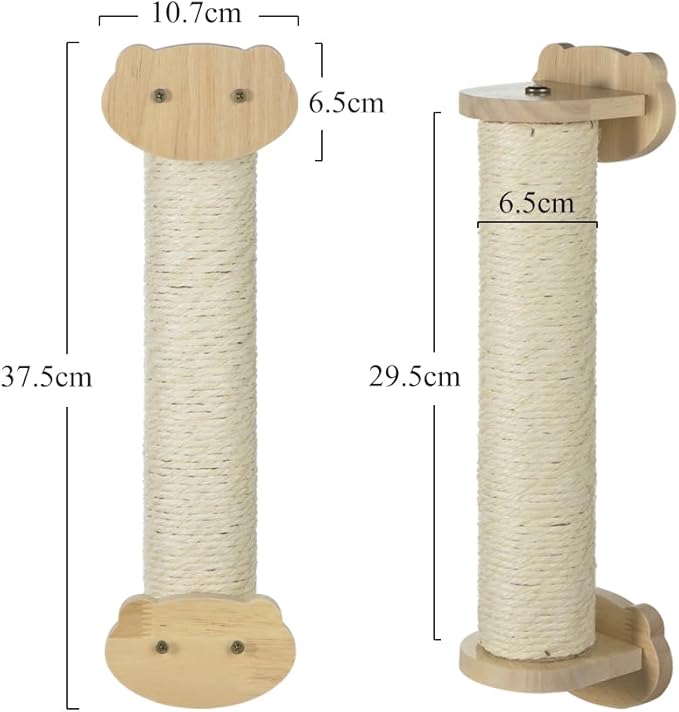 haozaikeji Cat Scratching Post for Crate Cage, Cage Mount Cat Scratcher Cage Scratcher Pole Natural Sisal Cat Scratching Post with Self Groomer and Massager for Indoor Cats Kitten